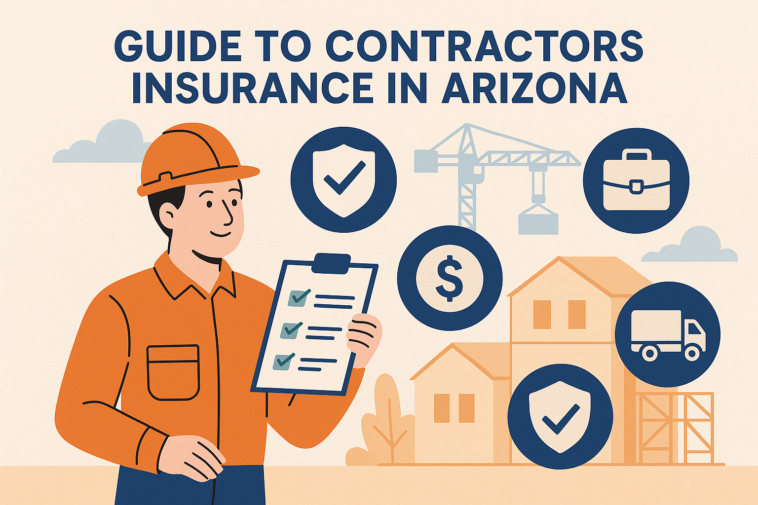 Contractor holding checklist on Arizona construction site, representing a guide to contractors insurance coverage types.
