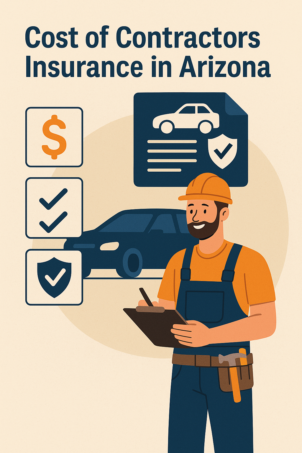 Contractor reviewing insurance documents on a construction site in Arizona, symbolizing the cost of contractors insurance coverage.
